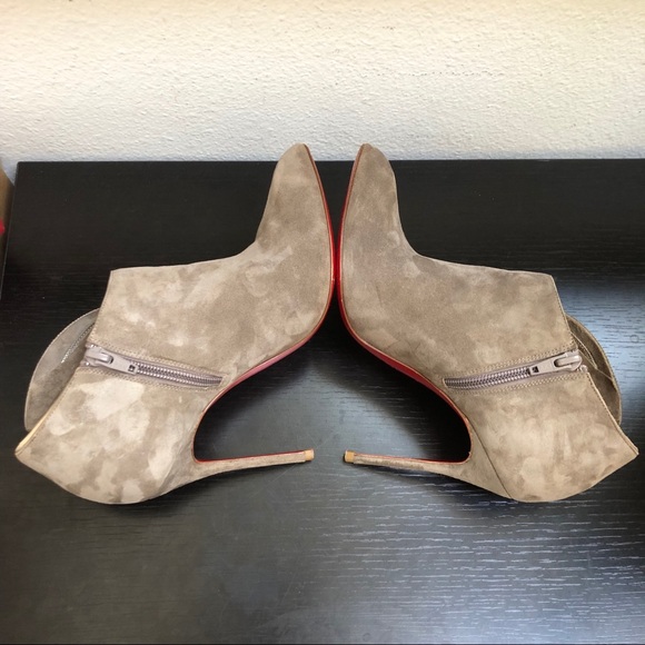 MRS BABA Suede Ruffle Embellished Ankle Boot Heels - Picture 6 of 13